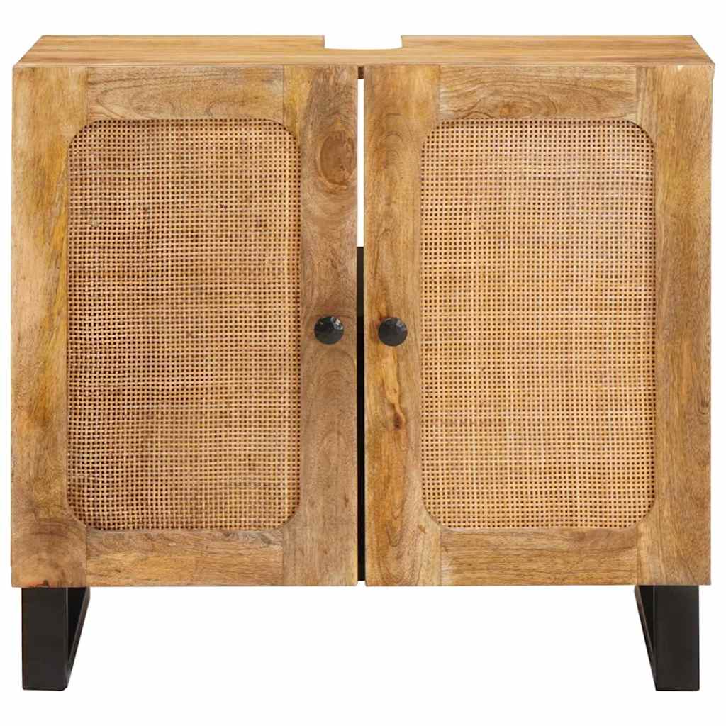 Baderomsvaskeskap med dør Brun 62 x 33 x 58 cm Massiv mango tre