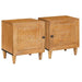 Nattbordskap 2 pcs Lys Brun 80 x 50 x 40 cm Konstruert tre