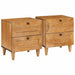 Nattbordskap 2 pcs Lys Brun 40 x 33 x 46 cm Konstruert tre