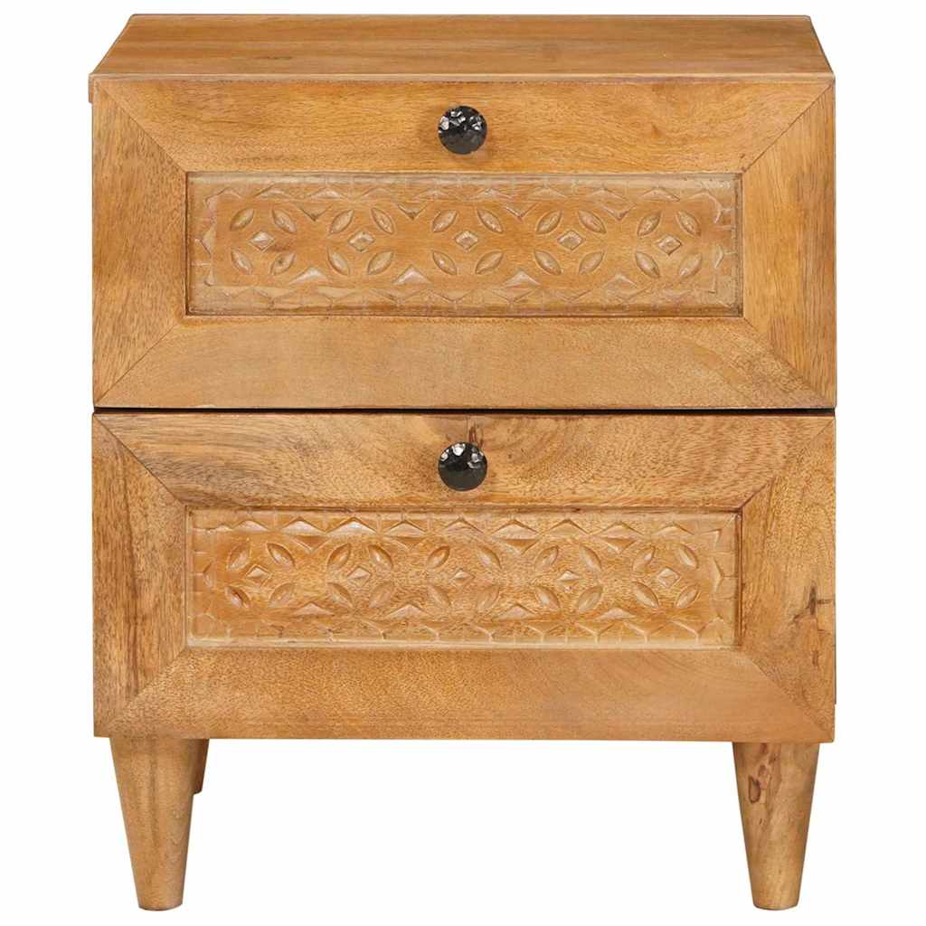 Nattbordskap 2 pcs Lys Brun 40 x 33 x 46 cm Konstruert tre