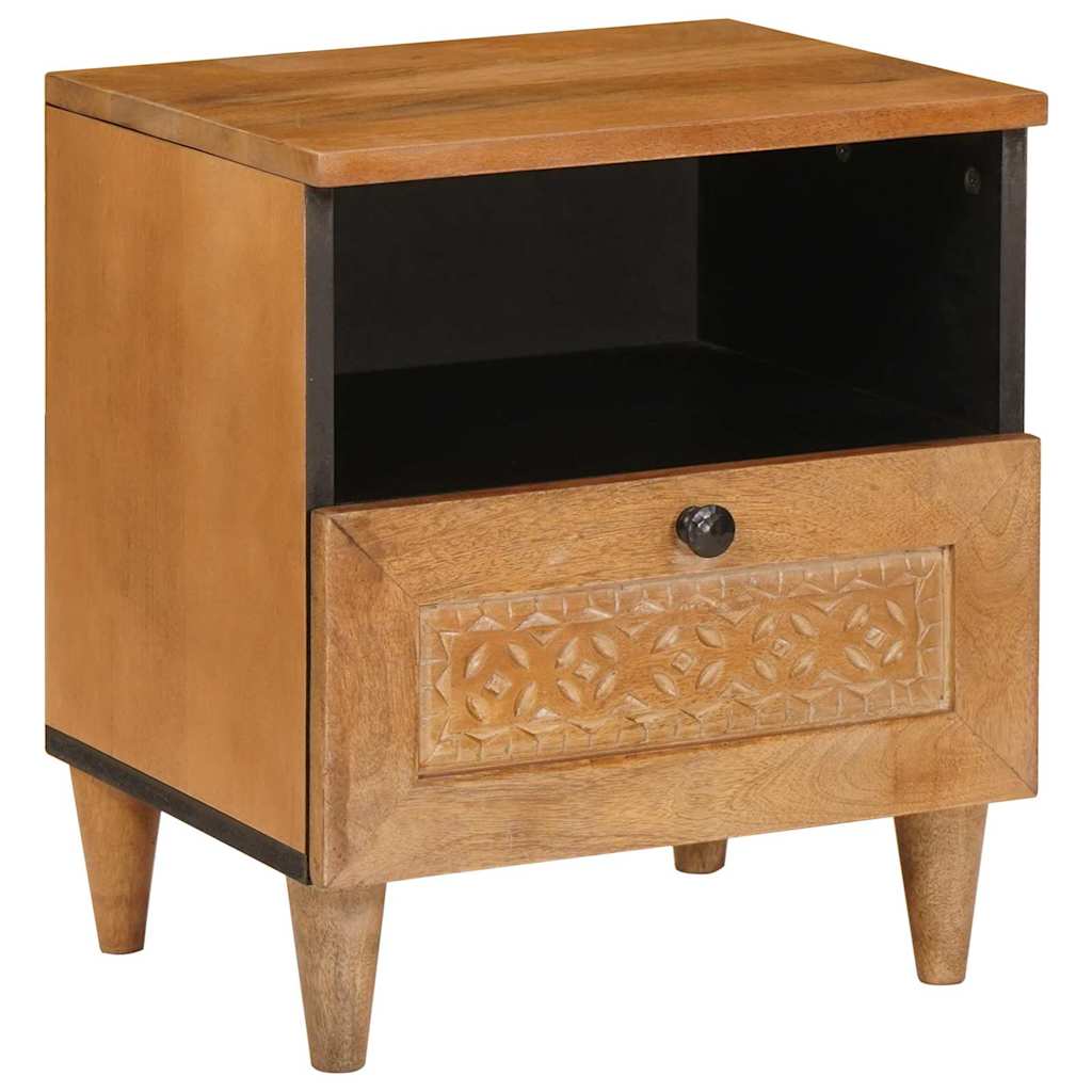 Nattbord med skuff 2 pcs Lysebrun 40 x 33 x 46 cm heltre mango