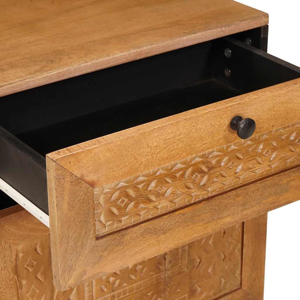 Nattbord med skuff Lysebrun 50 x 33 x 60 cm heltre mango