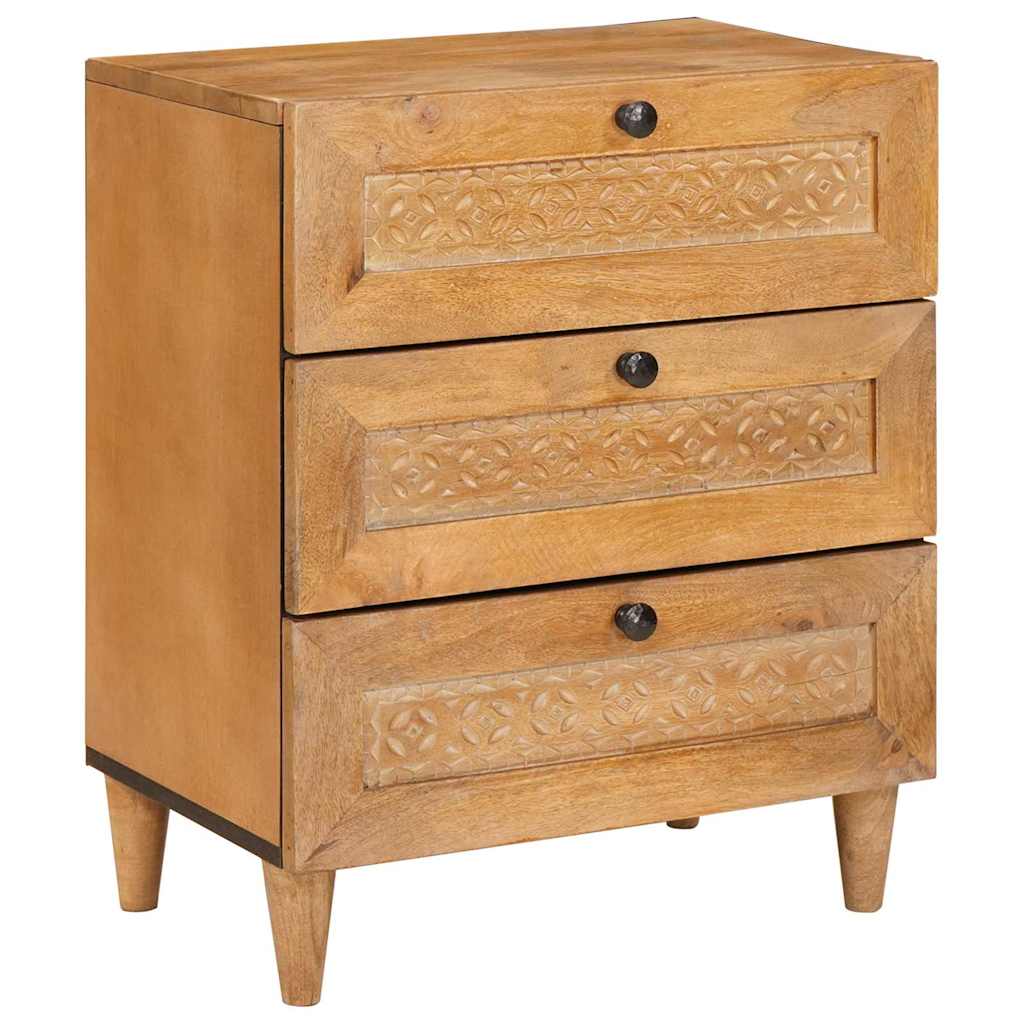 Nattbord med skuff Lysebrun 50 x 33 x 60 cm heltre mango