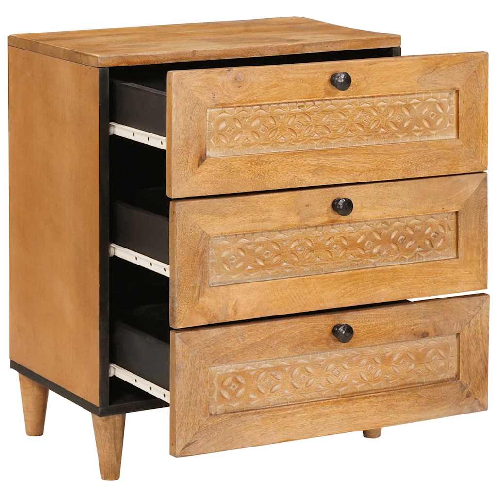 Nattbord med skuff Lysebrun 50 x 33 x 60 cm heltre mango