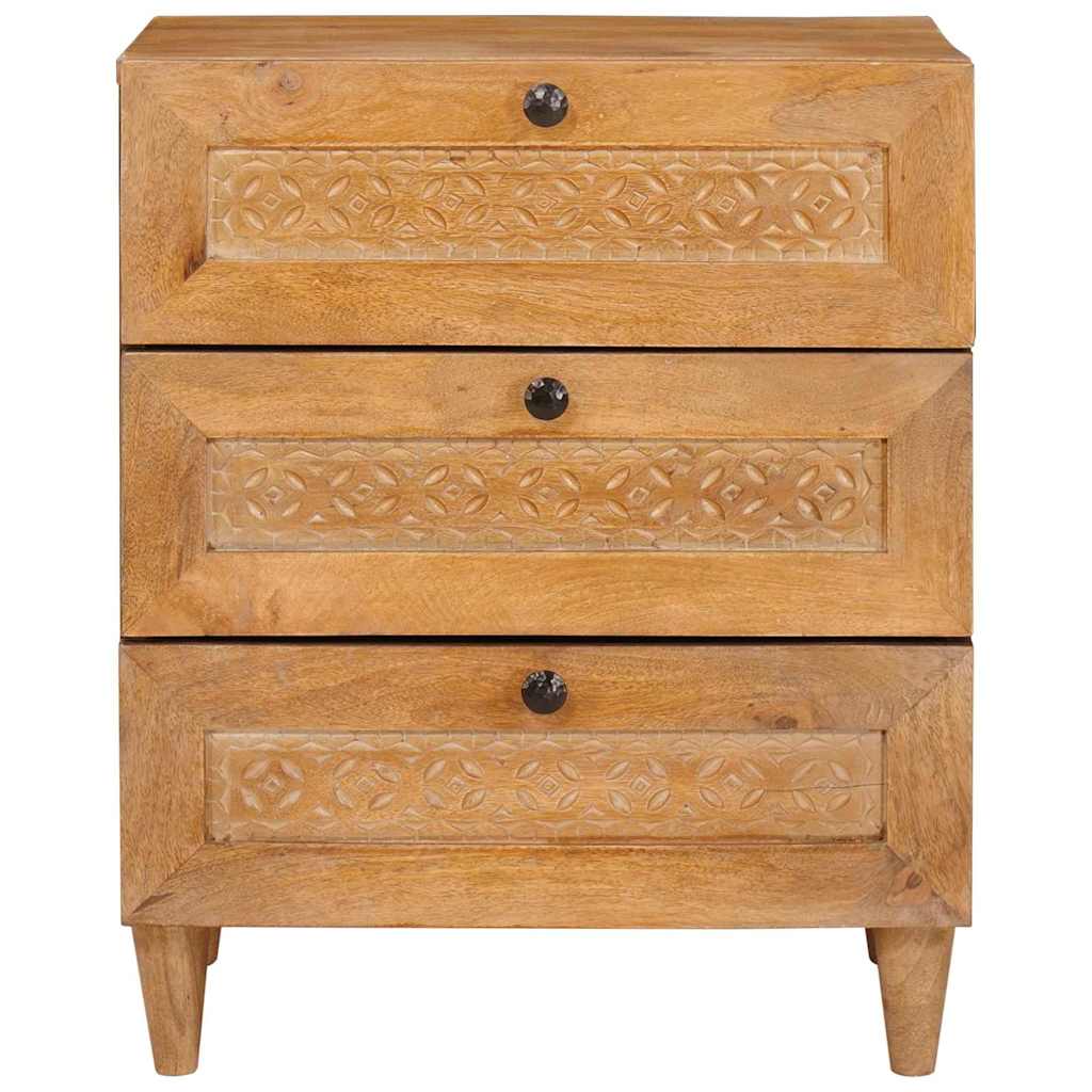 Nattbord med skuff Lysebrun 50 x 33 x 60 cm heltre mango