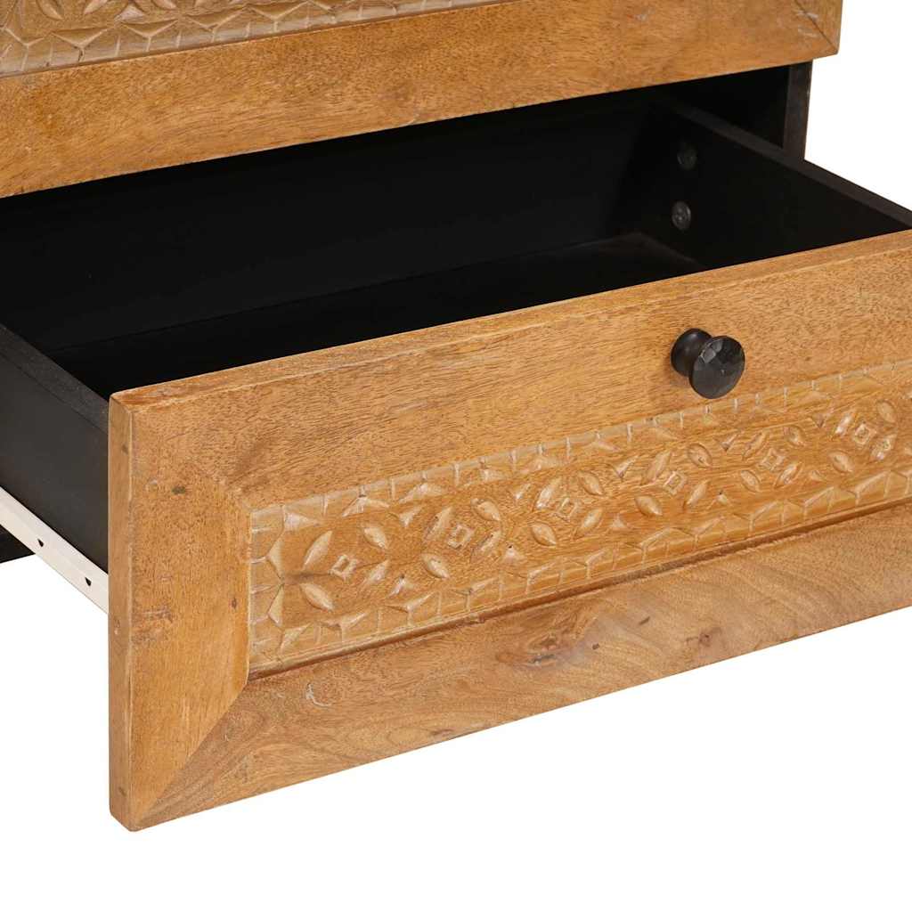 Nattbord med skuff Lysebrun 50 x 33 x 60 cm heltre mango