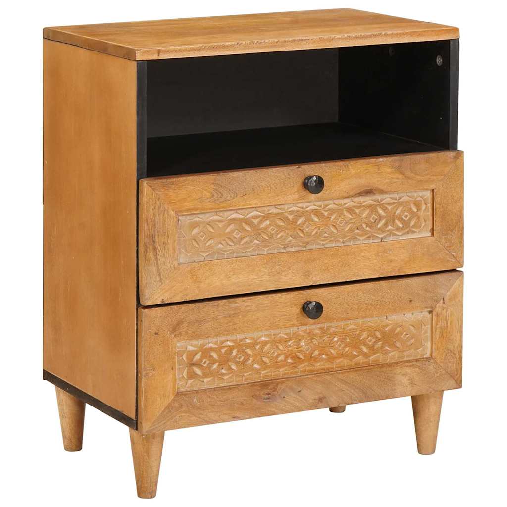 Nattbord med skuff Lysebrun 50 x 33 x 60 cm heltre mango