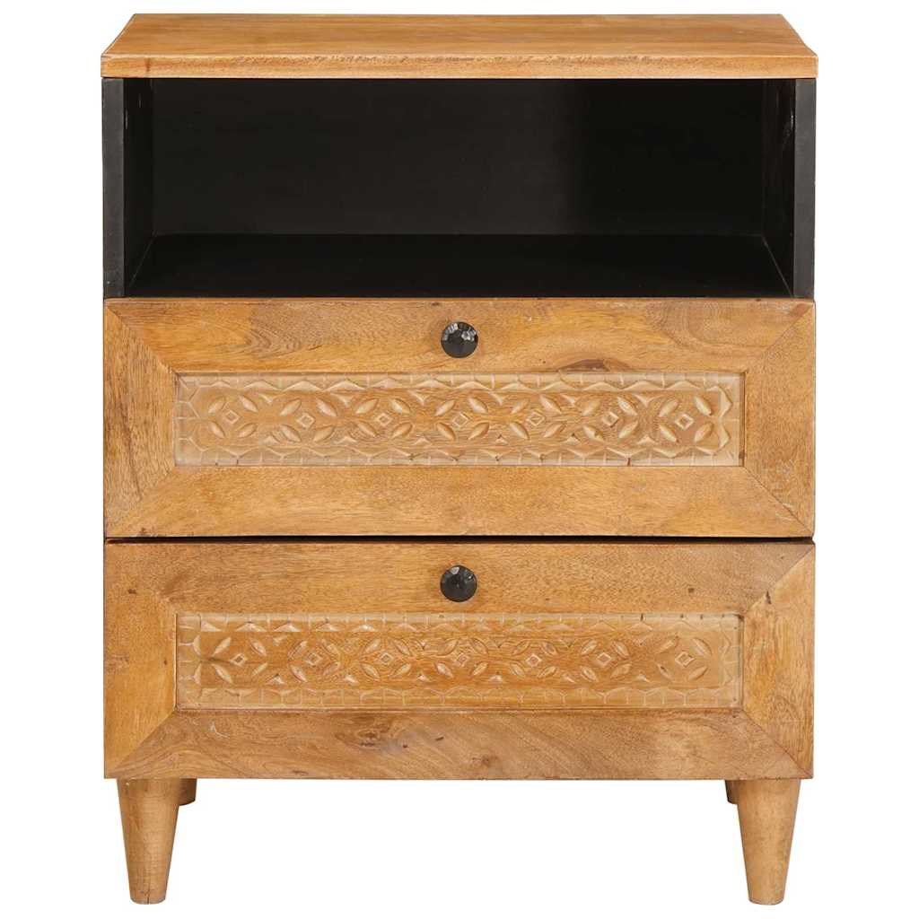 Nattbord med skuff Lysebrun 50 x 33 x 60 cm heltre mango