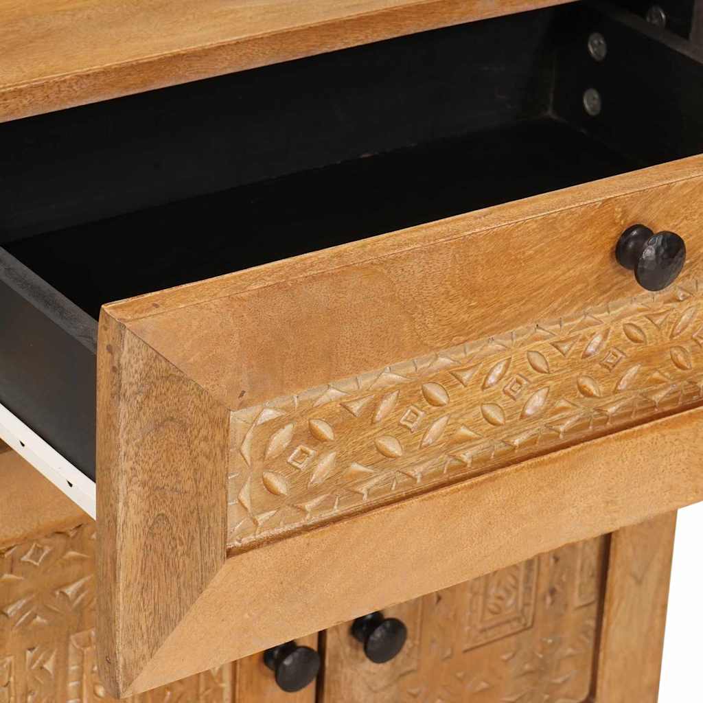 Nattbord med skuff Lysebrun 50 x 33 x 60 cm heltre mango