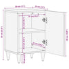 Baderomsskap Lysebrun 38 x 33.5 x 160 cm Massiv mangotre