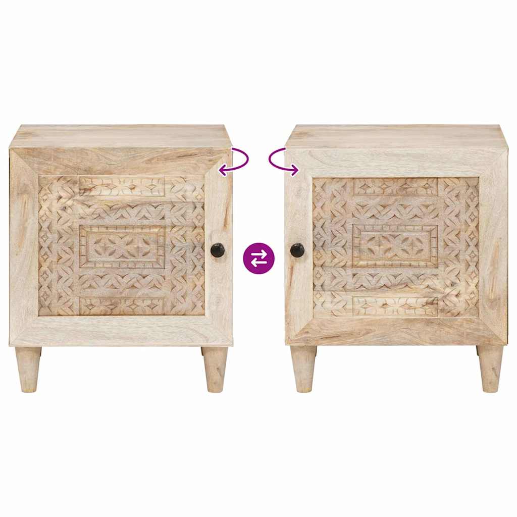 Nattbord Beige 40 x 33 x 46 cm heltre mango