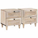 Nattbordskap 2 pcs Hvit 40 x 33 x 46 cm Konstruert tre