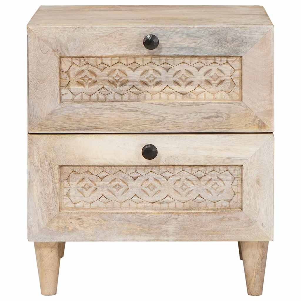 Nattbord med skuff 2 pcs Beige 40 x 33 x 46 cm heltre mango