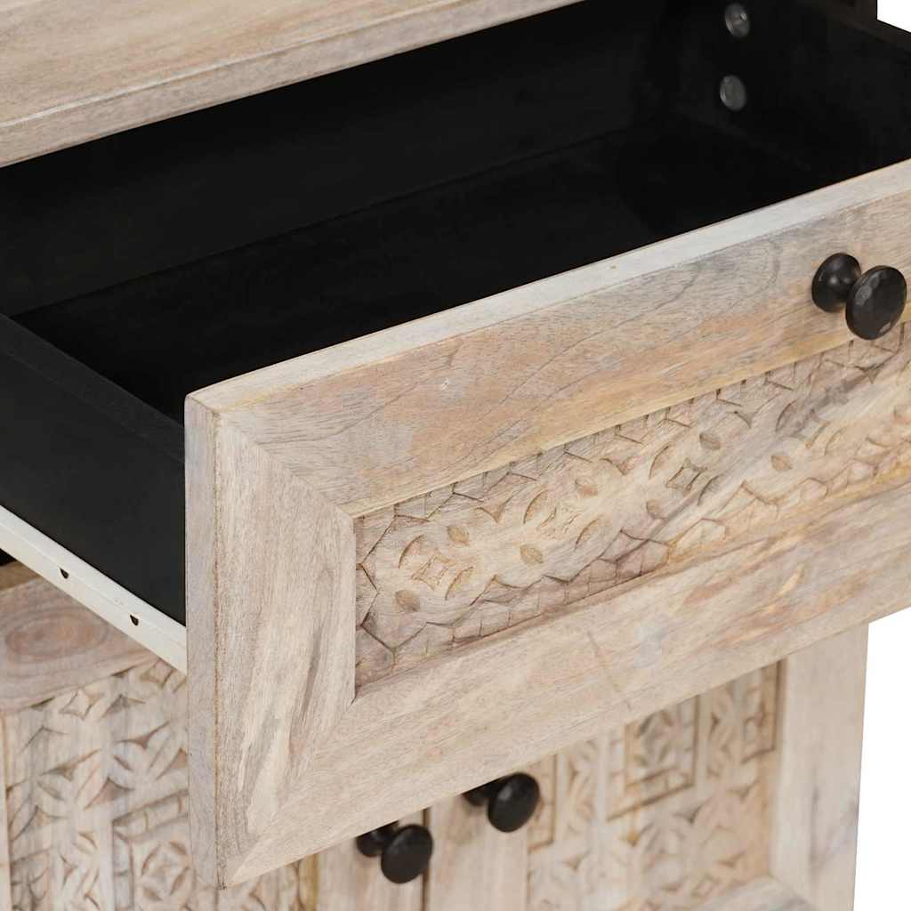 Nattbord med skuff med dør Beige 50 x 33 x 60 cm heltre mango