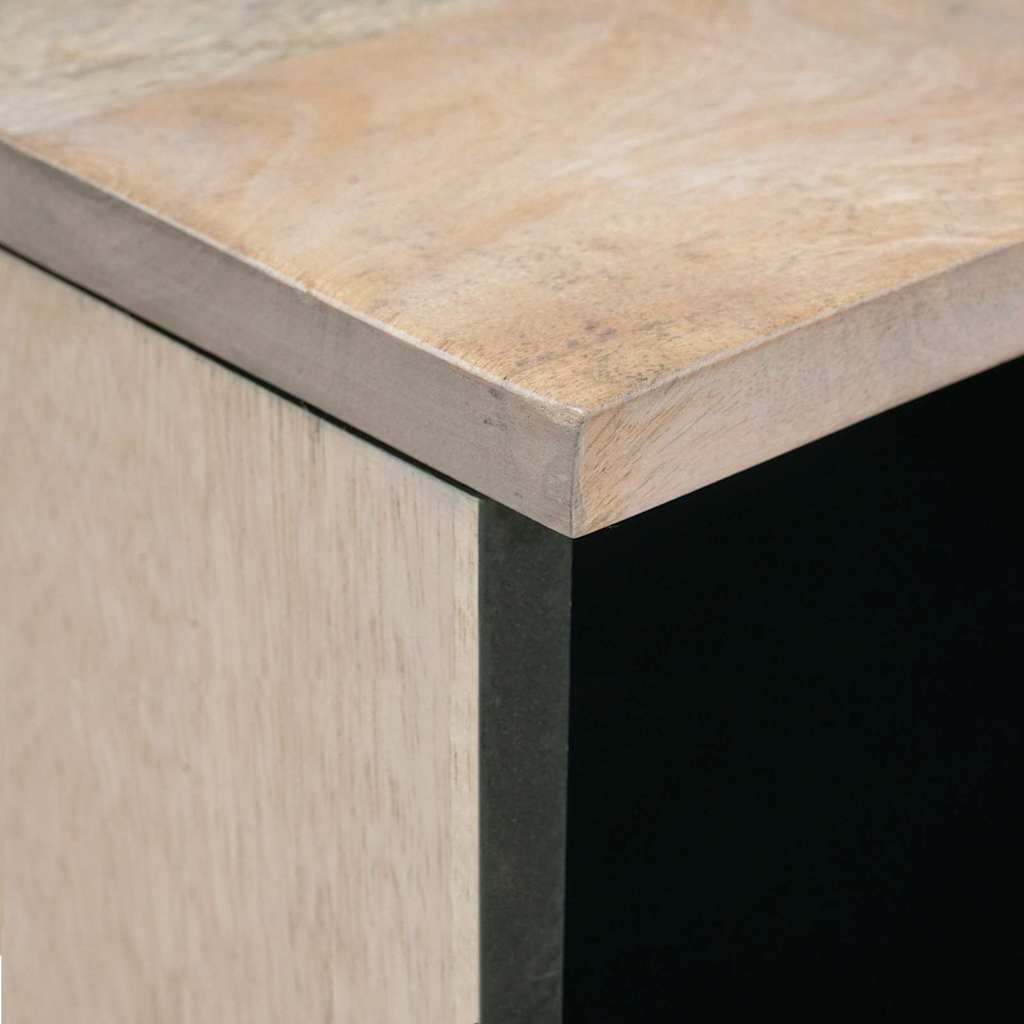 Kaffebord Blek Hvit 80 x 54 x 40 cm Massiv mango tre