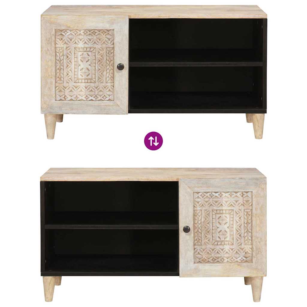 TV Enheter med hylle Hvit 80 x 33 x 46 cm Konstruert tre