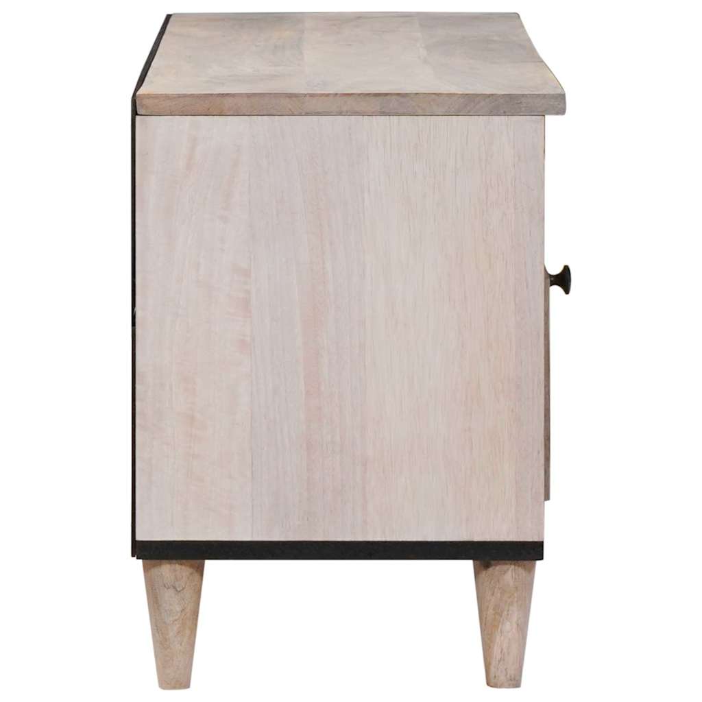 TV-skap med skuff Blek Hvit 100 x 33 x 46 cm Massiv mango tre