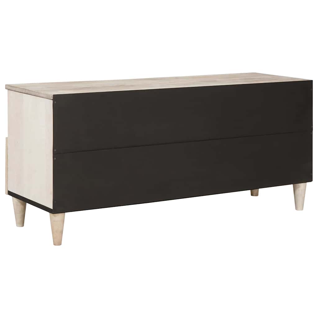 TV-skap med skuff Blek Hvit 100 x 33 x 46 cm Massiv mango tre