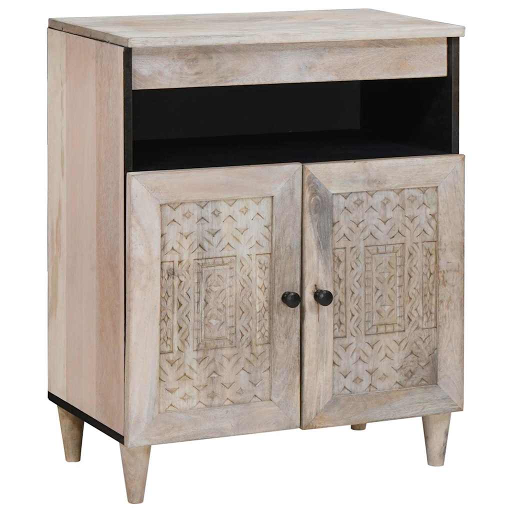 Serviesskap Blek Hvit 60 x 33 x 75 cm Massiv mango tre