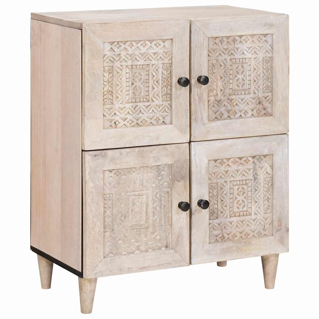 Serviesskap Blek Hvit 60 x 33 x 75 cm Massiv mango tre