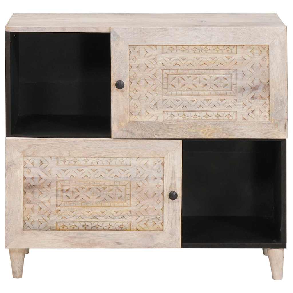 Serviesskap Blek Hvit 80 x 33 x 75 cm Massiv mango tre
