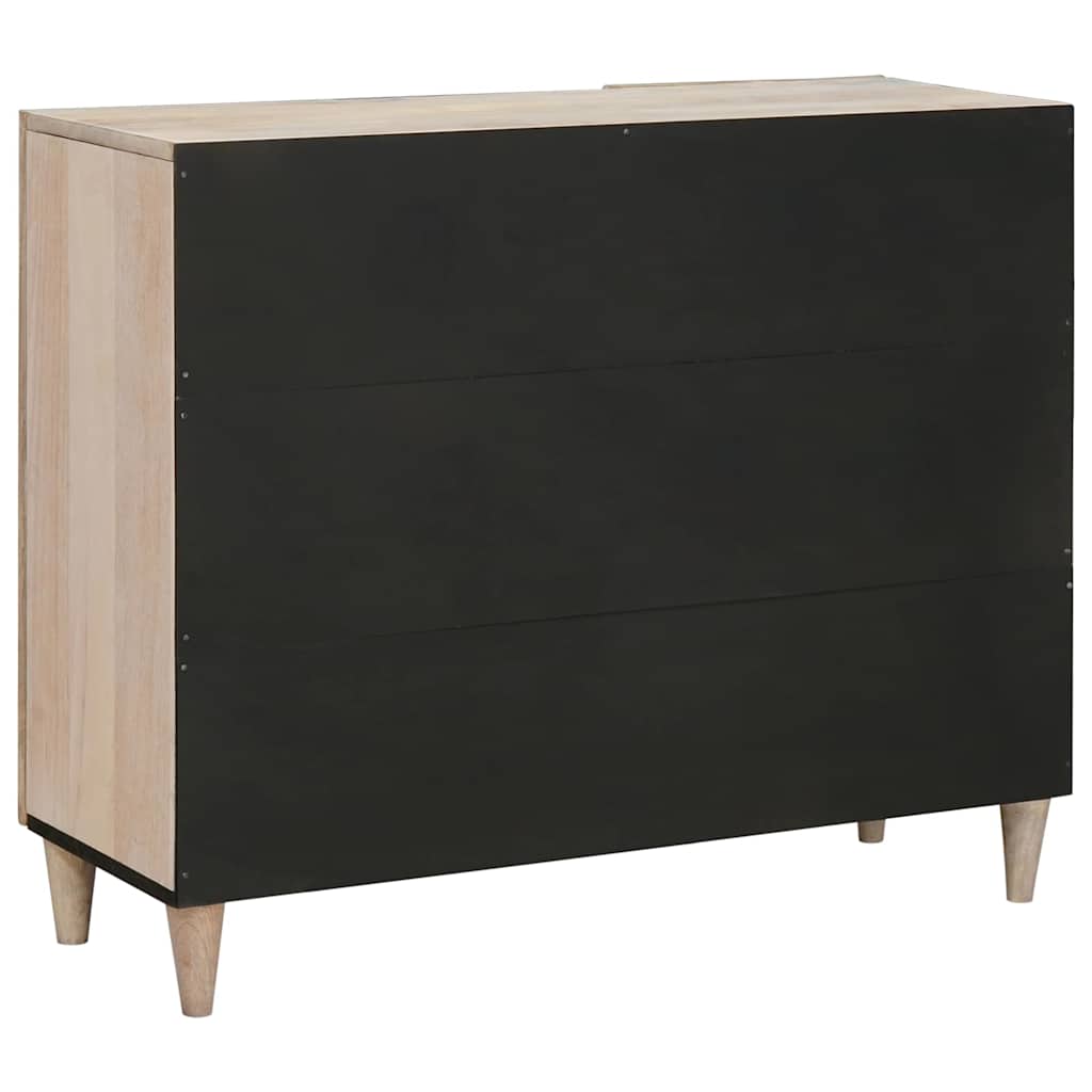 Serviesskap Blek Hvit 90 x 33 x 75 cm Massiv mango tre