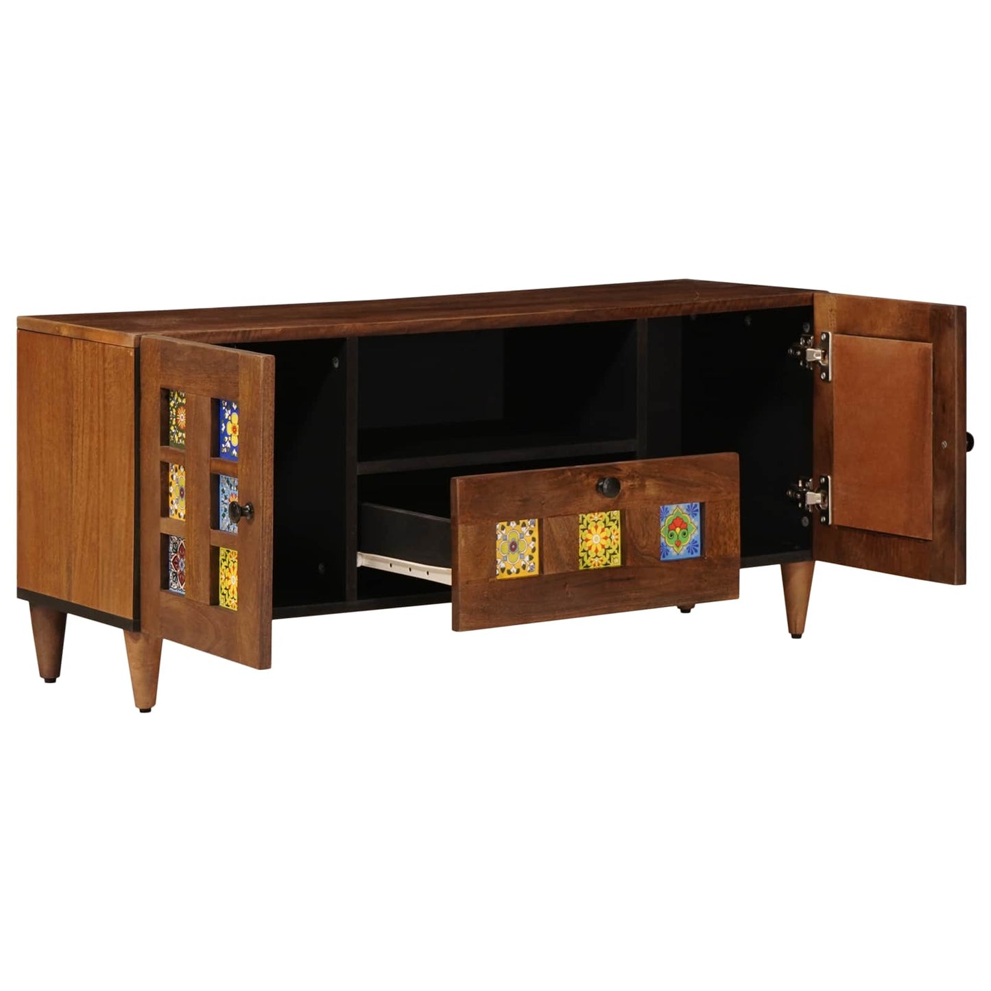 TV-skap med skuff Valnøtt 105 x 33 x 46 cm Massiv mango tre