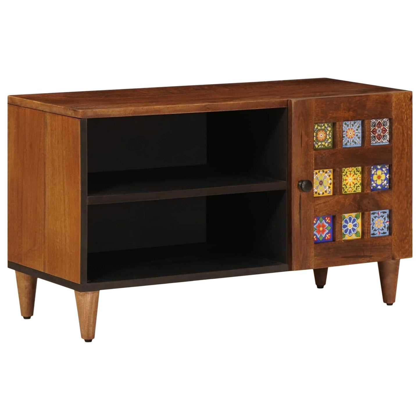 TV-skap med lagring Valnøtt 80 x 33 x 46 cm Massiv mango tre