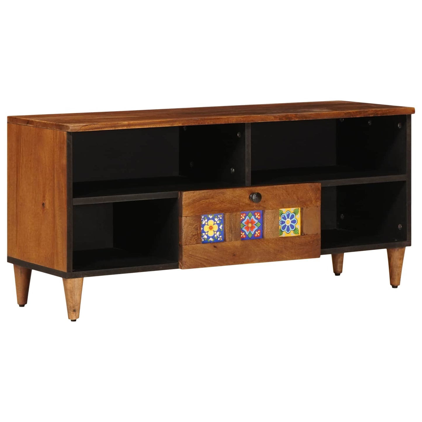 TV-skap med skuff Valnøtt 100 x 33 x 46 cm Massiv mango tre