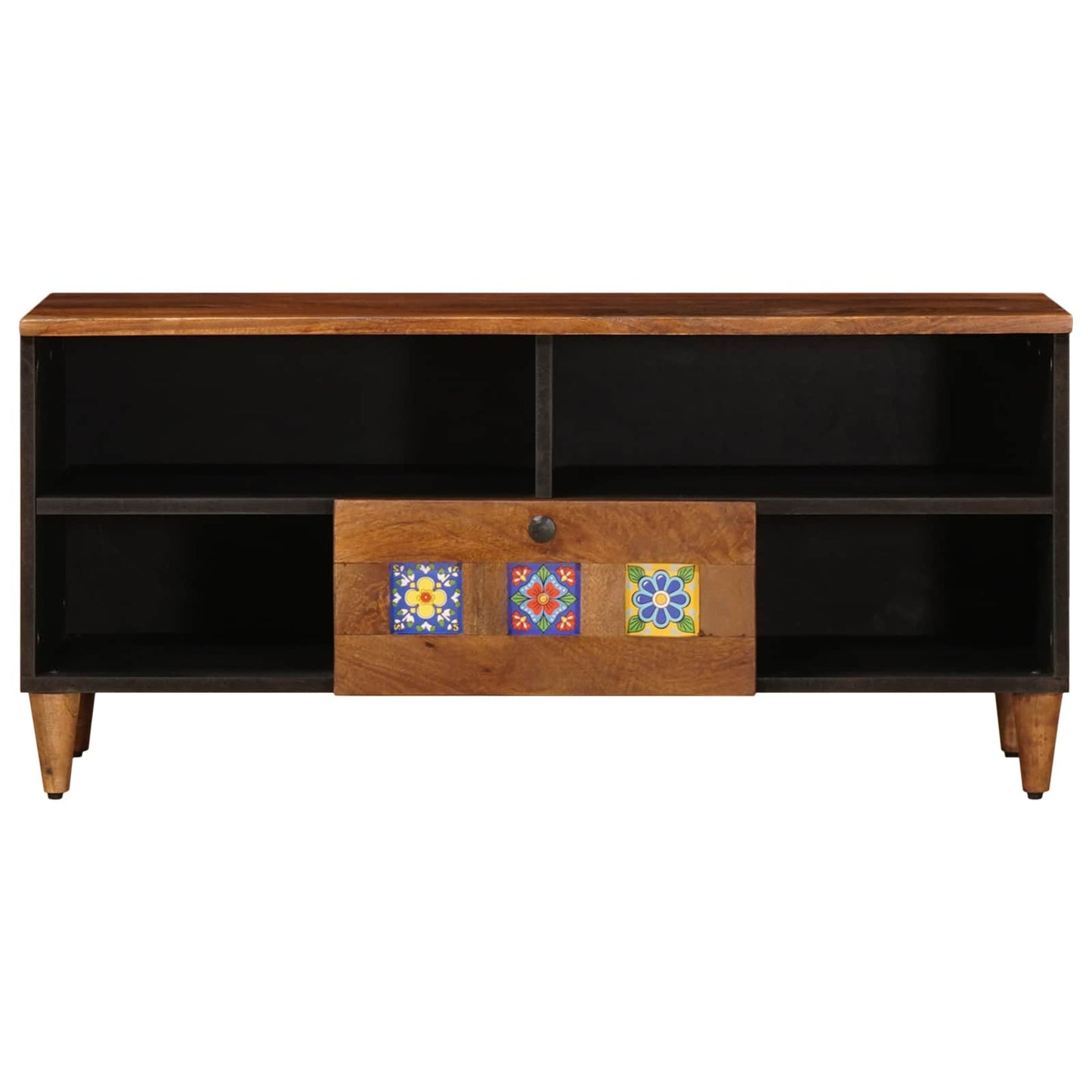 TV-skap med skuff Valnøtt 100 x 33 x 46 cm Massiv mango tre
