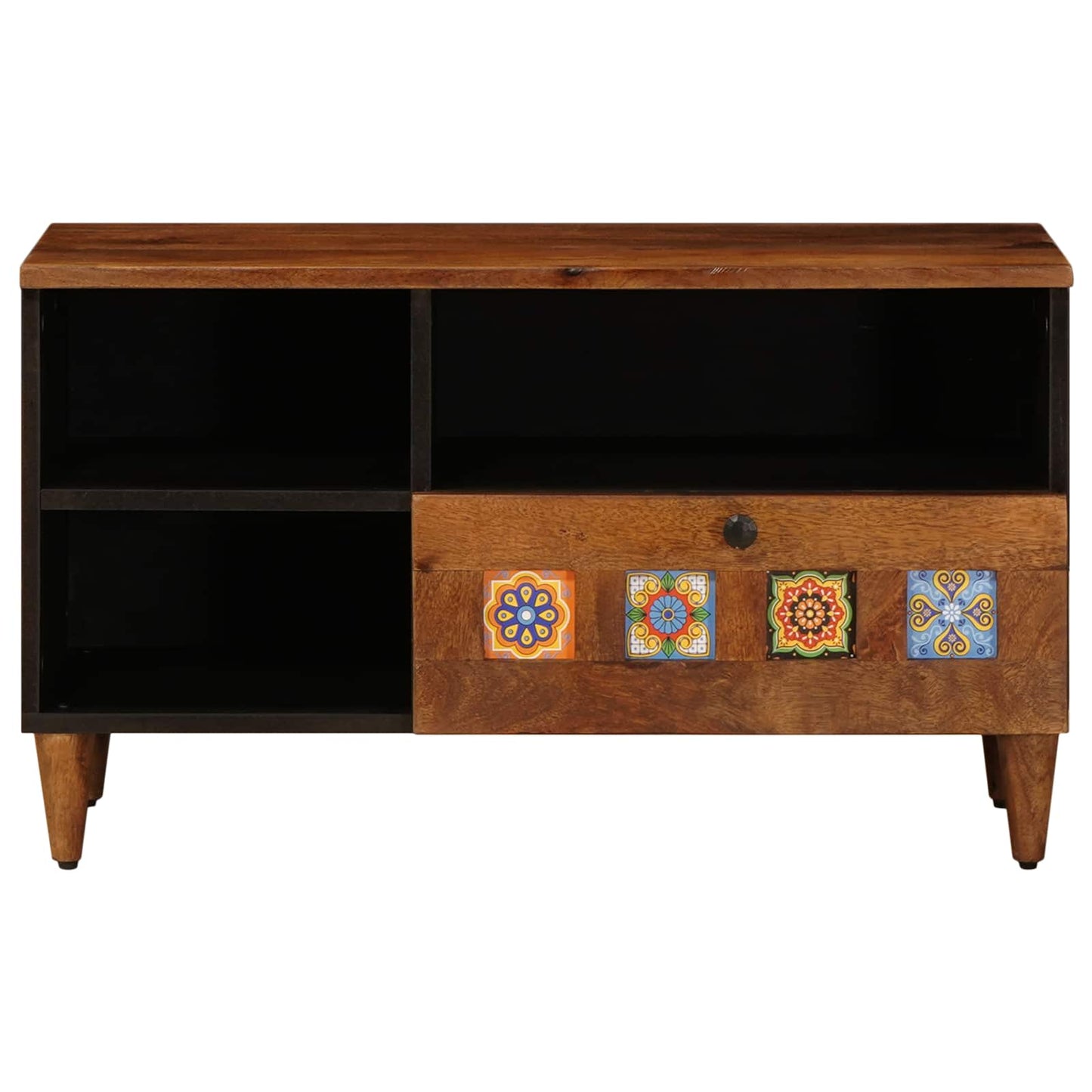 TV-skap med skuff Valnøtt 80 x 33 x 46 cm Massiv mango tre
