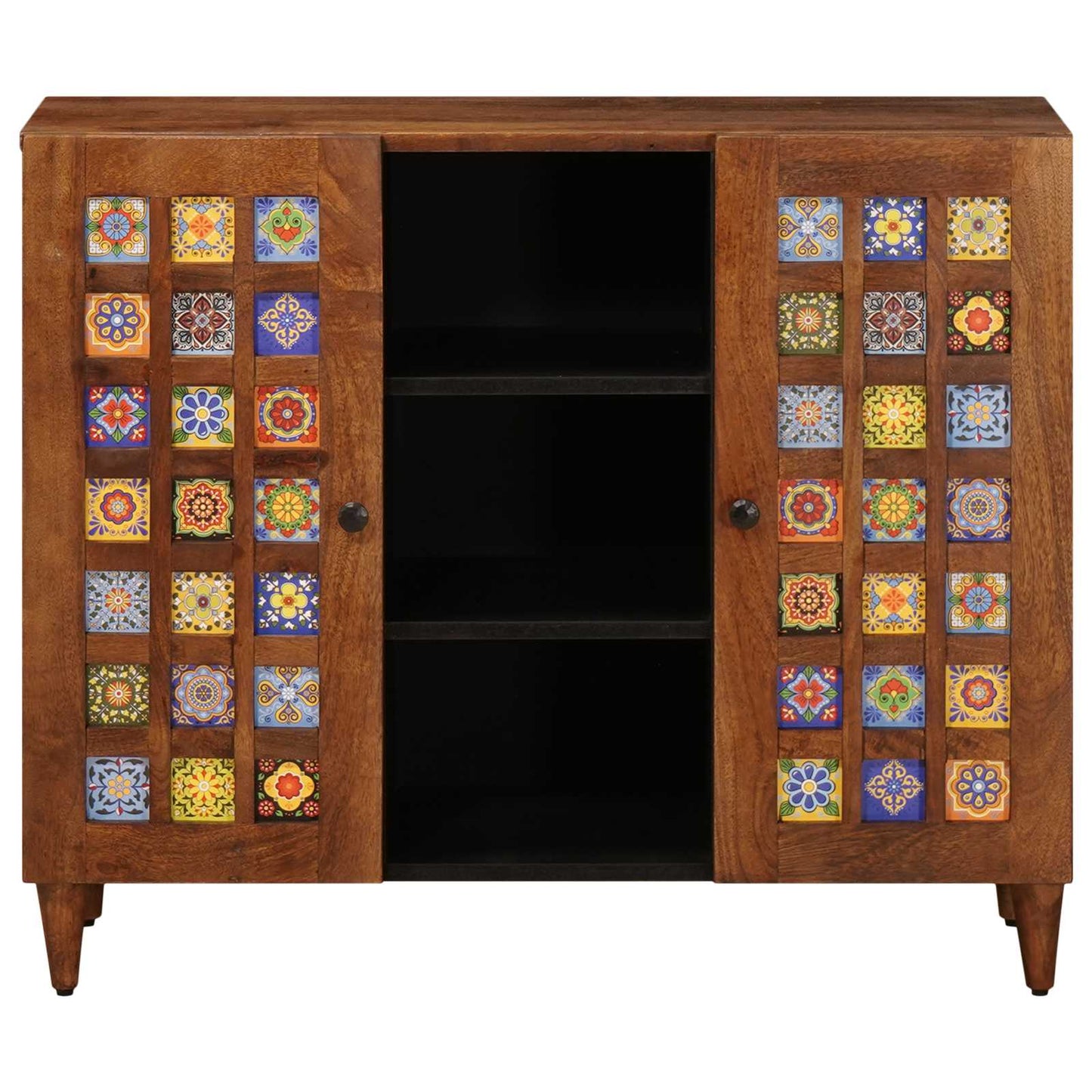 Serviesskap med dør Valnøtt 90 x 33,5 x 75 cm Massiv mango tre