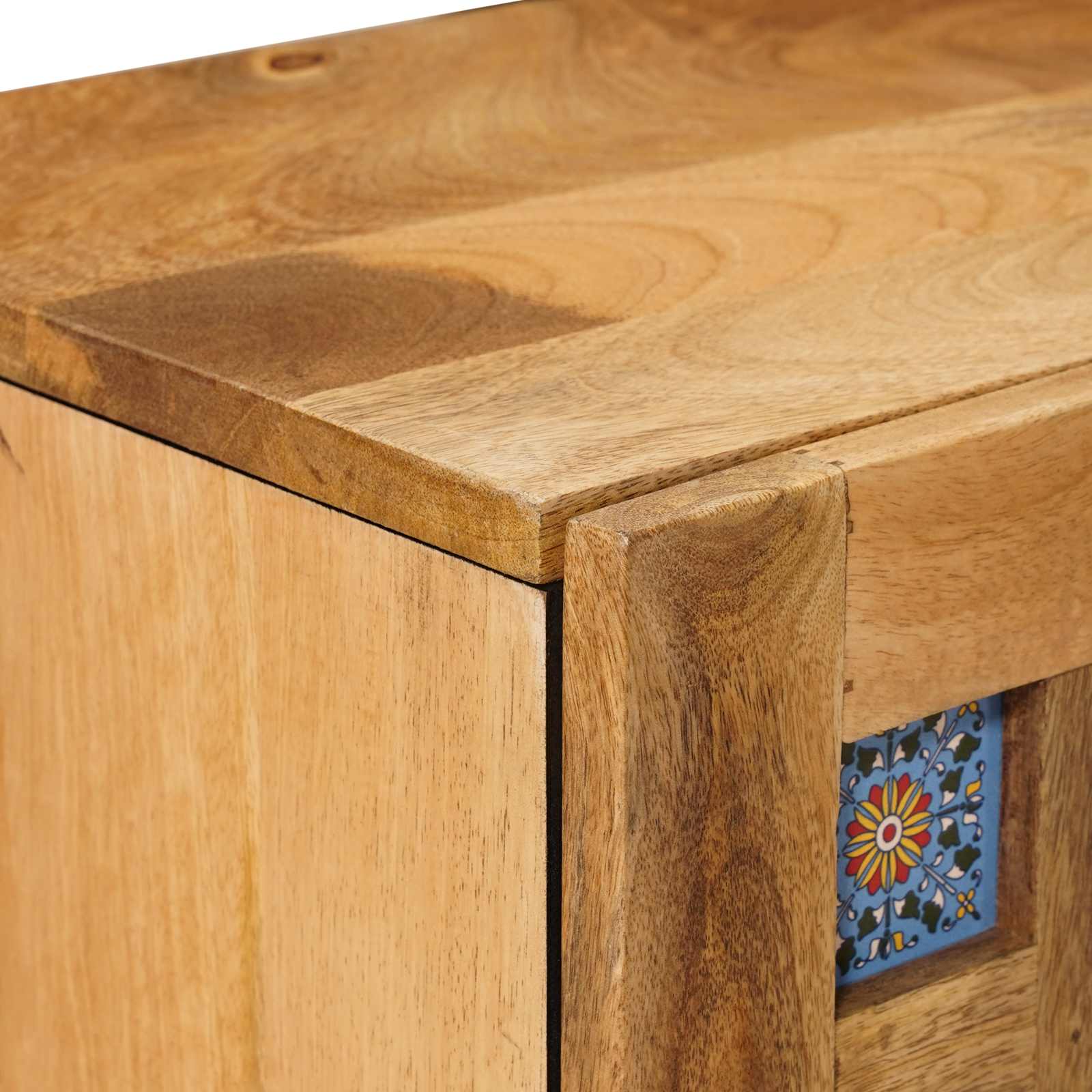 Nattbordskap 2 pcs Naturlig 40 x 33,5 x 46 cm Massiv mango tre vidaXL