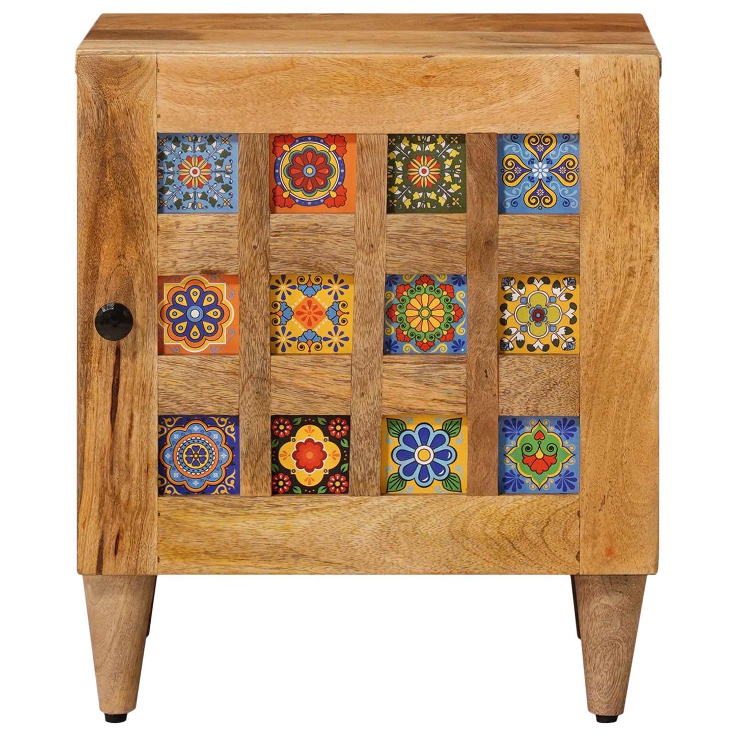 Nattbordskap 2 pcs Naturlig 40 x 33,5 x 46 cm Massiv mango tre vidaXL