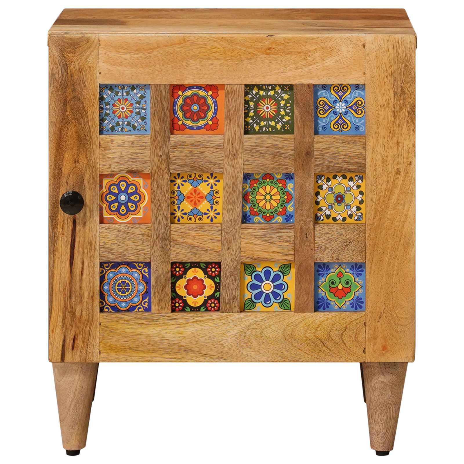 Nattbordskap 2 pcs Naturlig 40 x 33,5 x 46 cm Massiv mango tre vidaXL