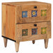 Nattbordskap Naturlig 40 x 33,5 x 46 cm Massiv mango tre vidaXL