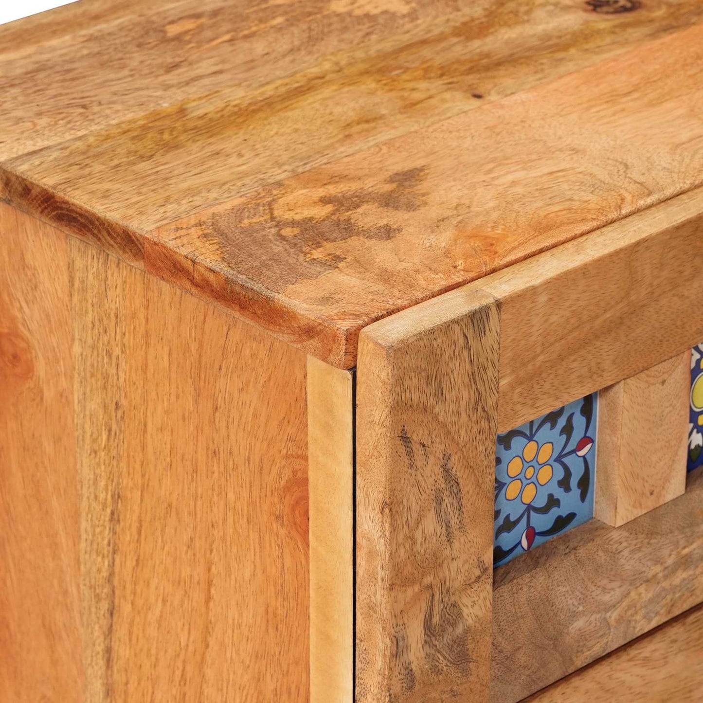 Nattbordskap 2 pcs Naturlig 40 x 33,5 x 46 cm Massiv mango tre vidaXL