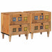 Nattbordskap 2 pcs Naturlig 40 x 33,5 x 46 cm Massiv mango tre vidaXL