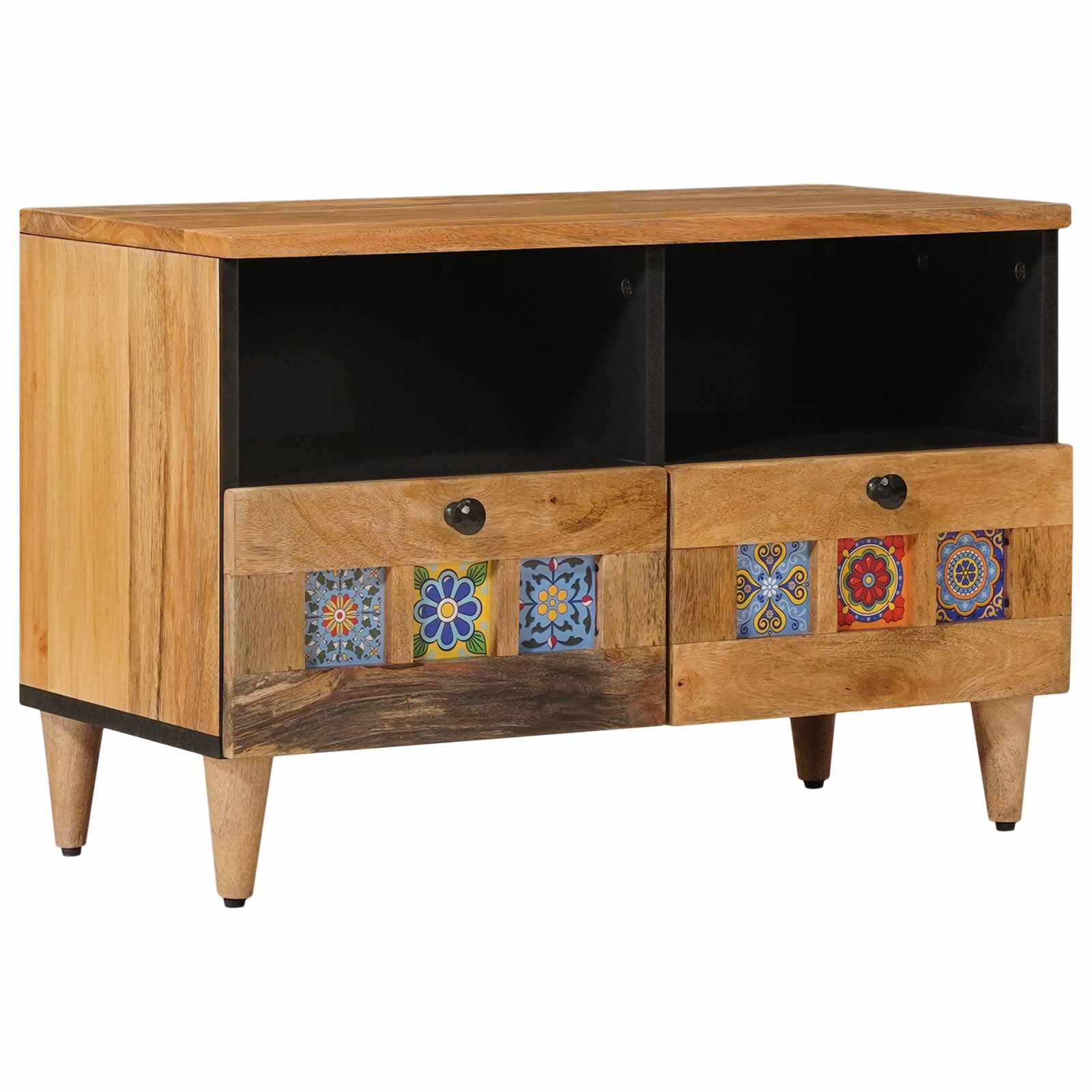 TV-skap med skuff Naturlig 70 x 33 x 46 cm Massiv mango tre vidaXL