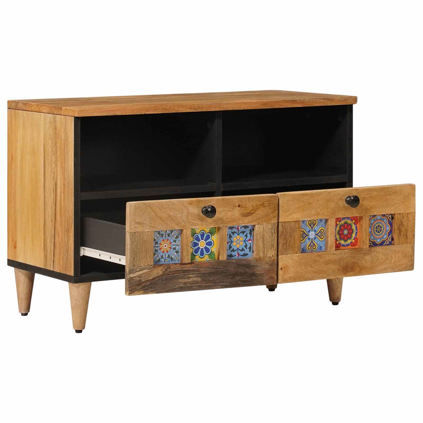 TV-skap med skuff Naturlig 70 x 33 x 46 cm Massiv mango tre vidaXL