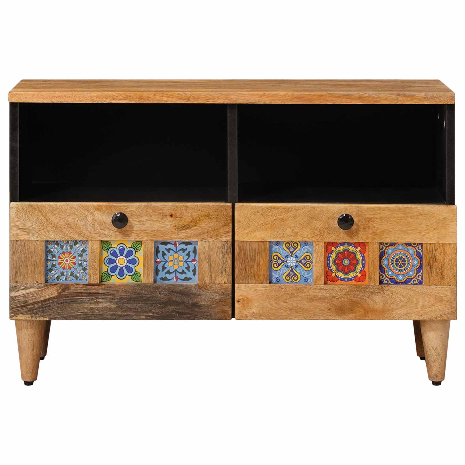 TV-skap med skuff Naturlig 70 x 33 x 46 cm Massiv mango tre vidaXL