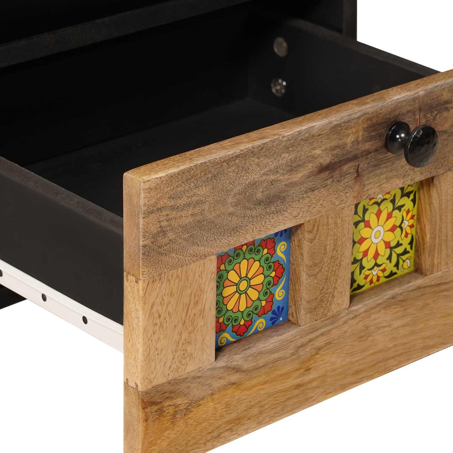Nattbordskap 2 pcs Naturlig 40 x 33 x 46 cm Massiv mango tre