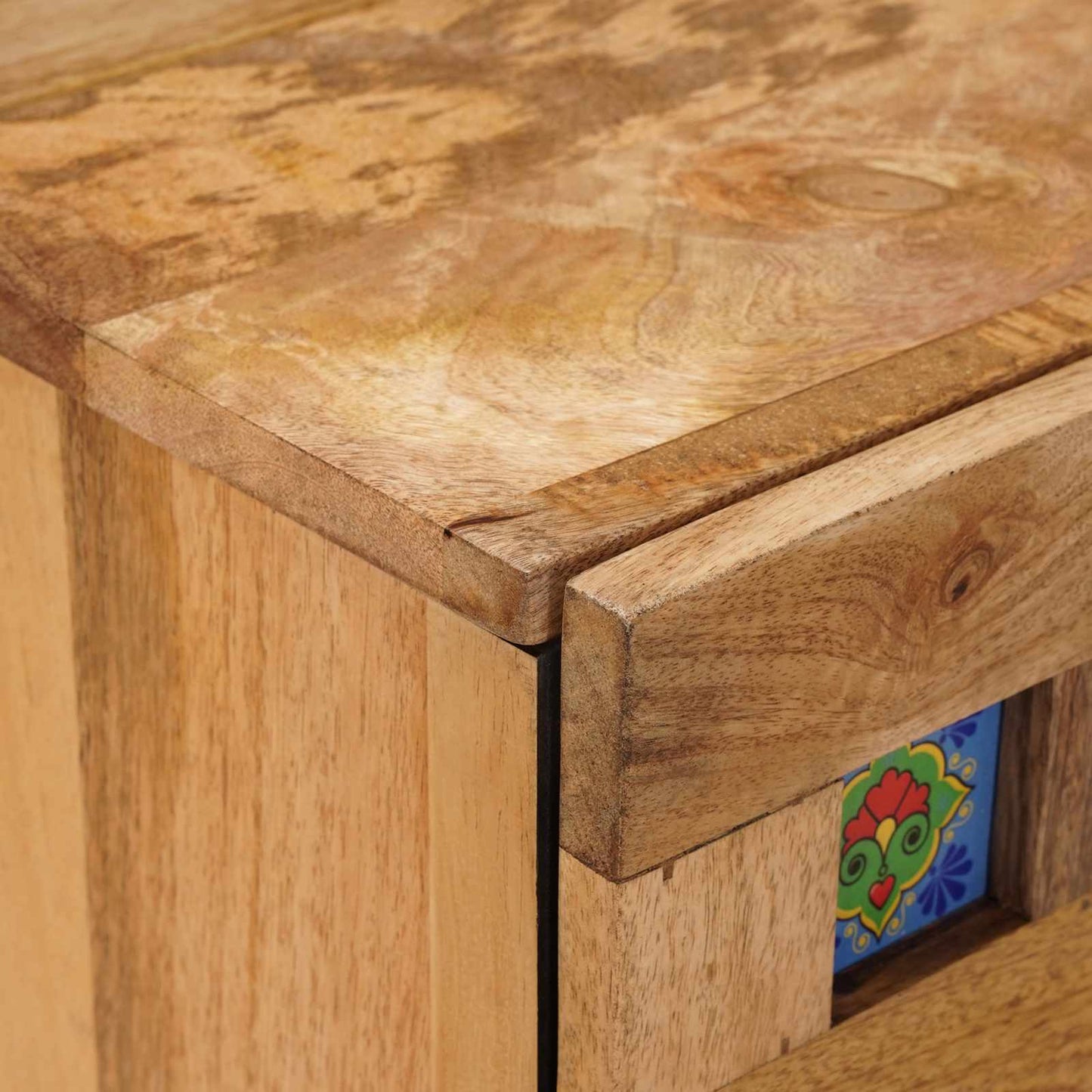 Nattbordskap Naturlig 50 x 33 x 60 cm Massiv mango tre vidaXL