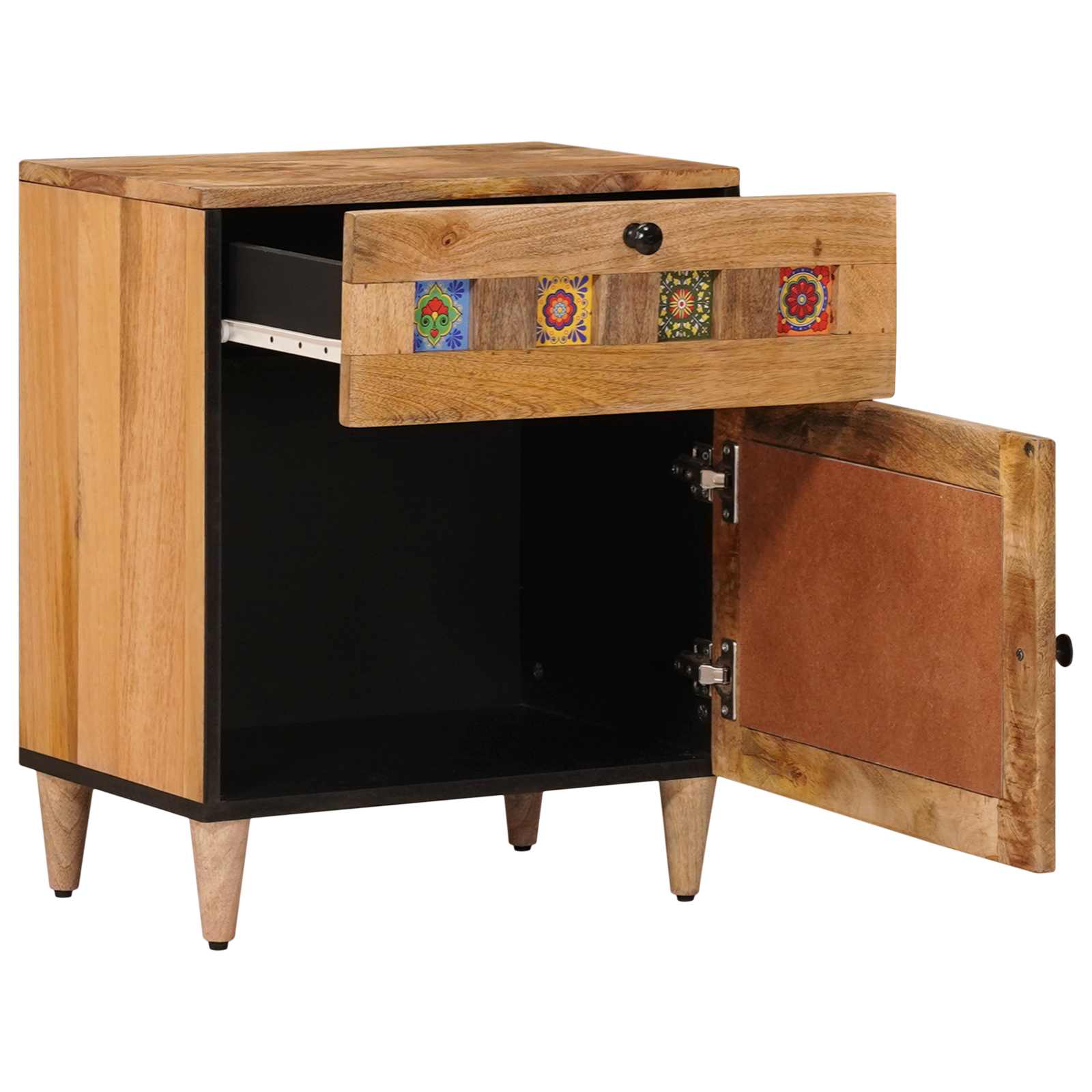 Nattbordskap Naturlig 50 x 33 x 60 cm Massiv mango tre vidaXL