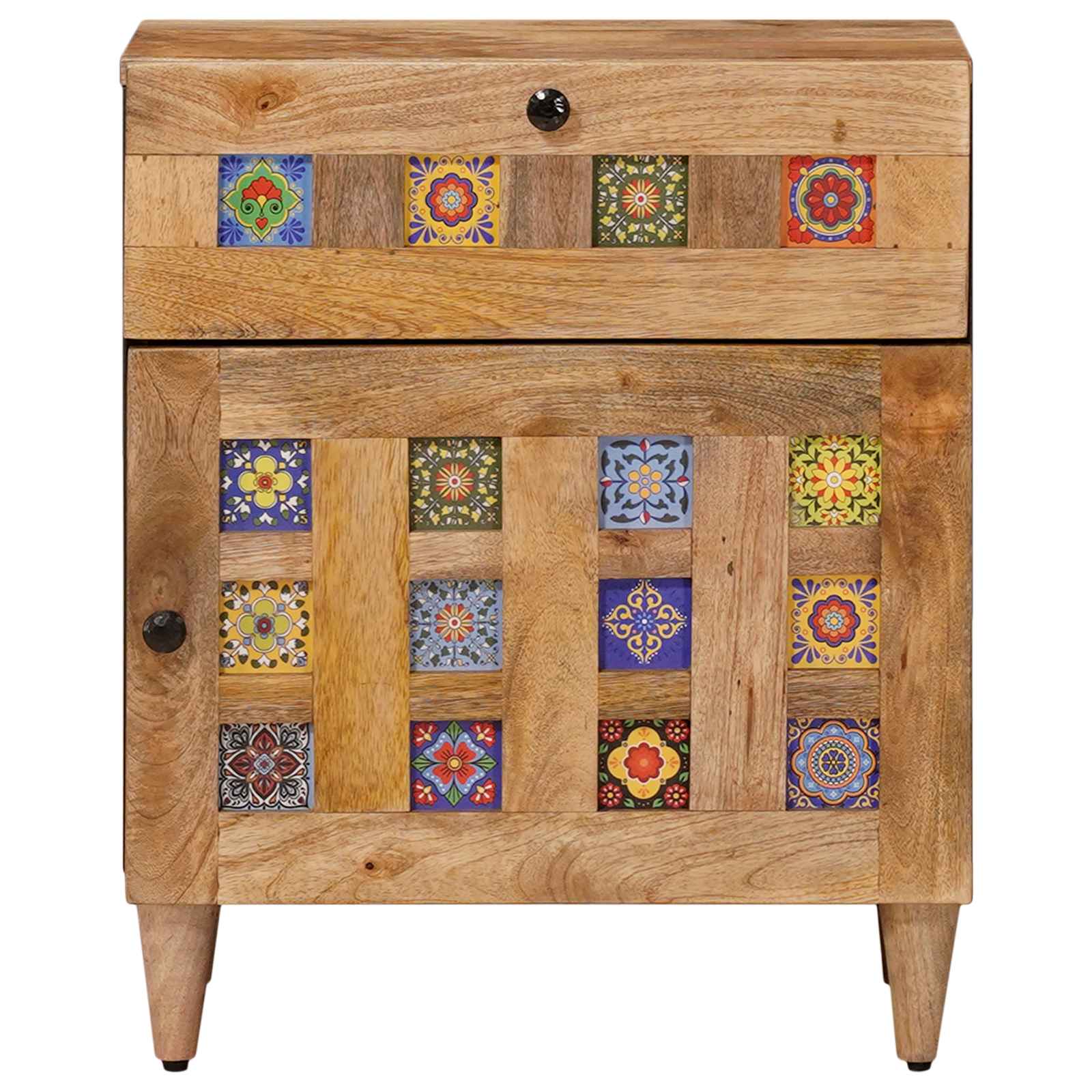 Nattbordskap Naturlig 50 x 33 x 60 cm Massiv mango tre vidaXL