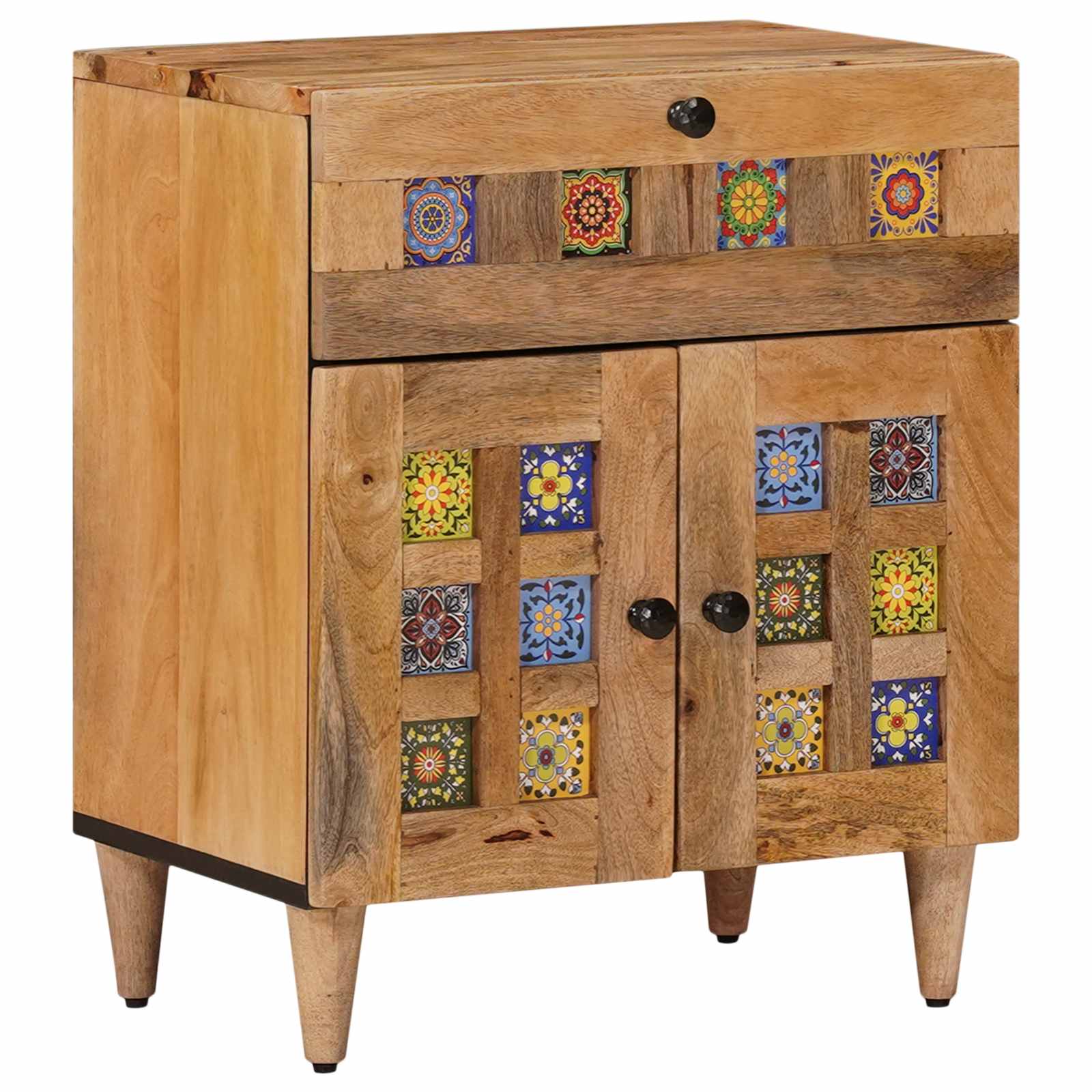 Nattbordskap Naturlig 50 x 33 x 60 cm Massiv mango tre vidaXL