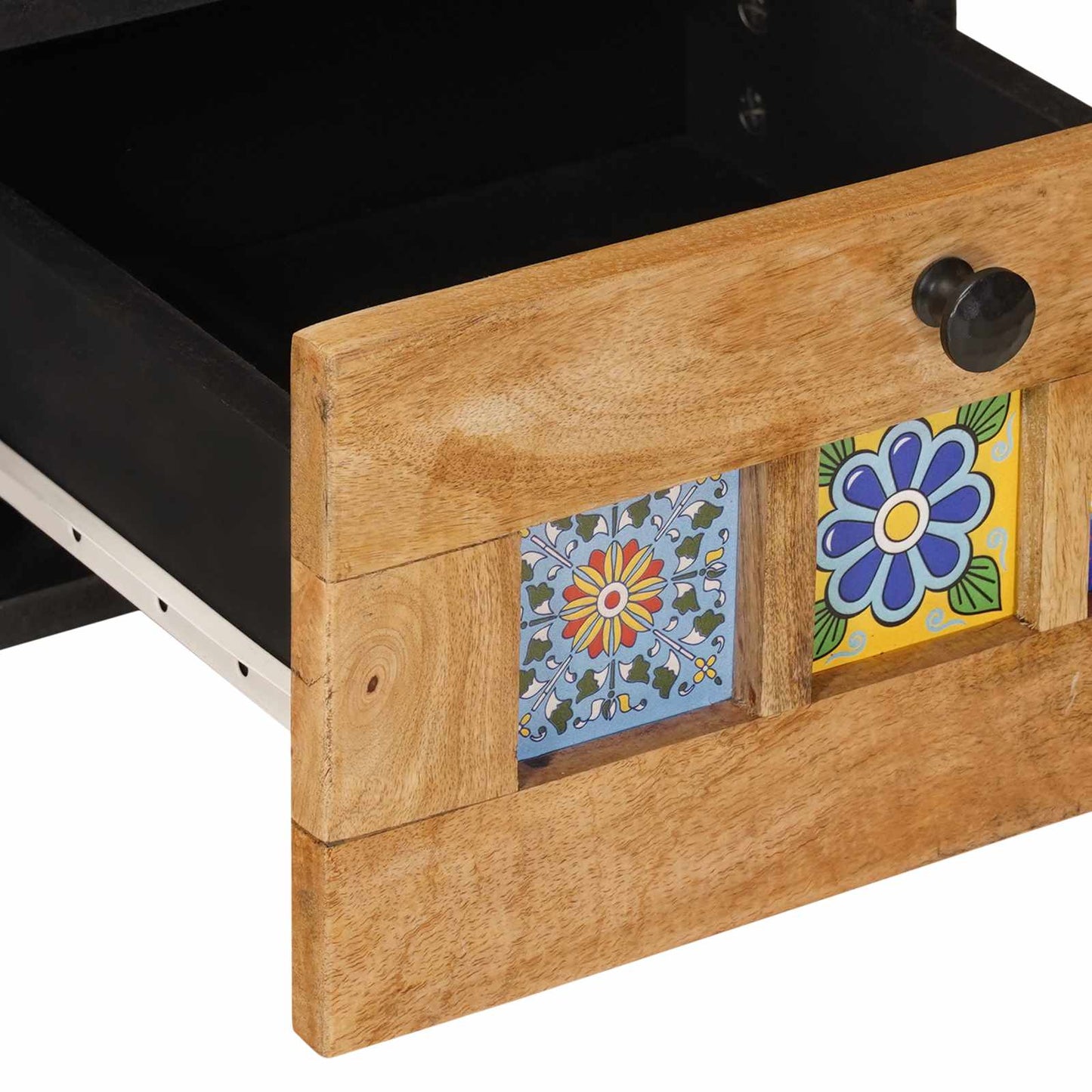 TV-skap med skuff Naturlig 100 x 33,5 x 46 cm Massiv mango tre vidaXL
