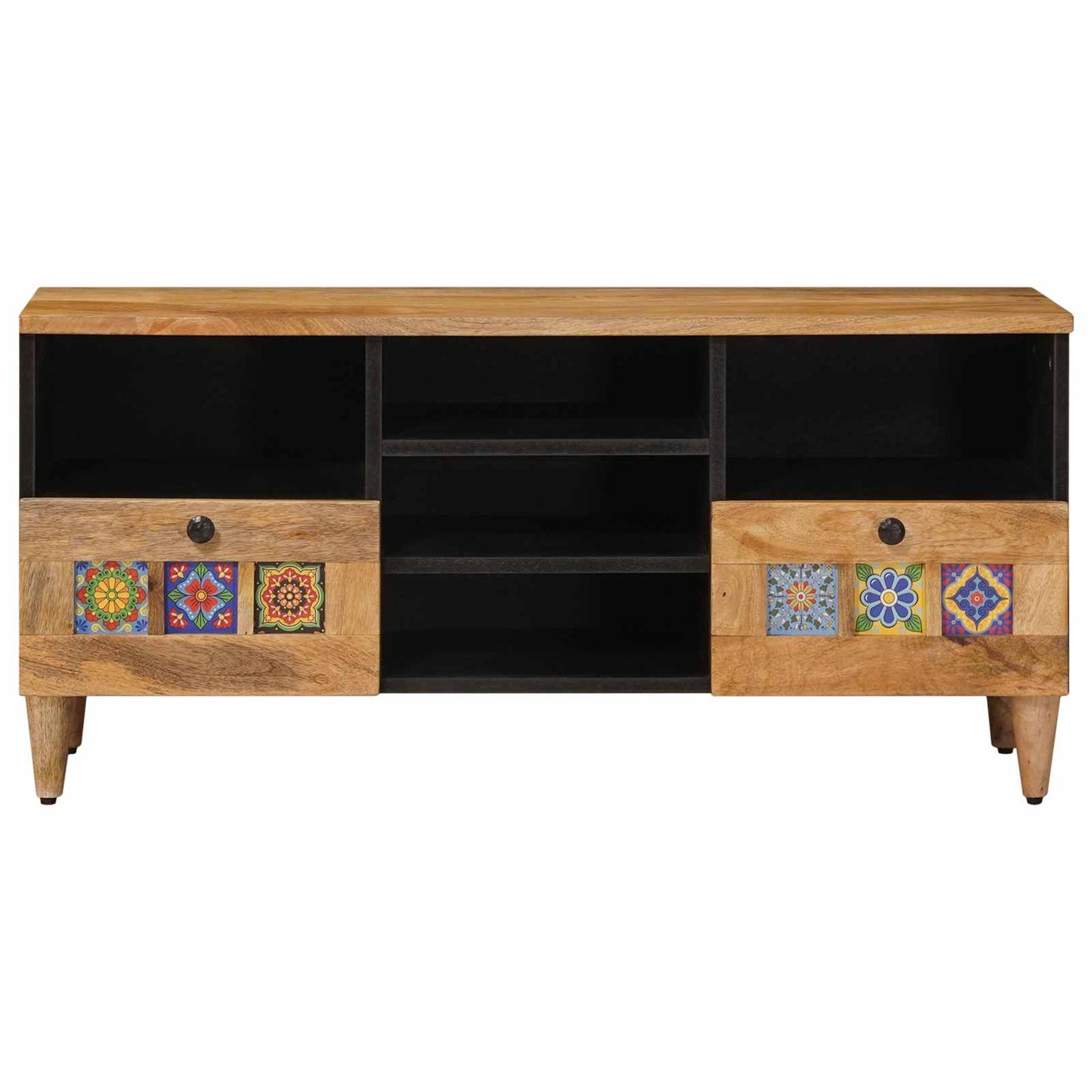TV-skap med skuff Naturlig 100 x 33,5 x 46 cm Massiv mango tre vidaXL