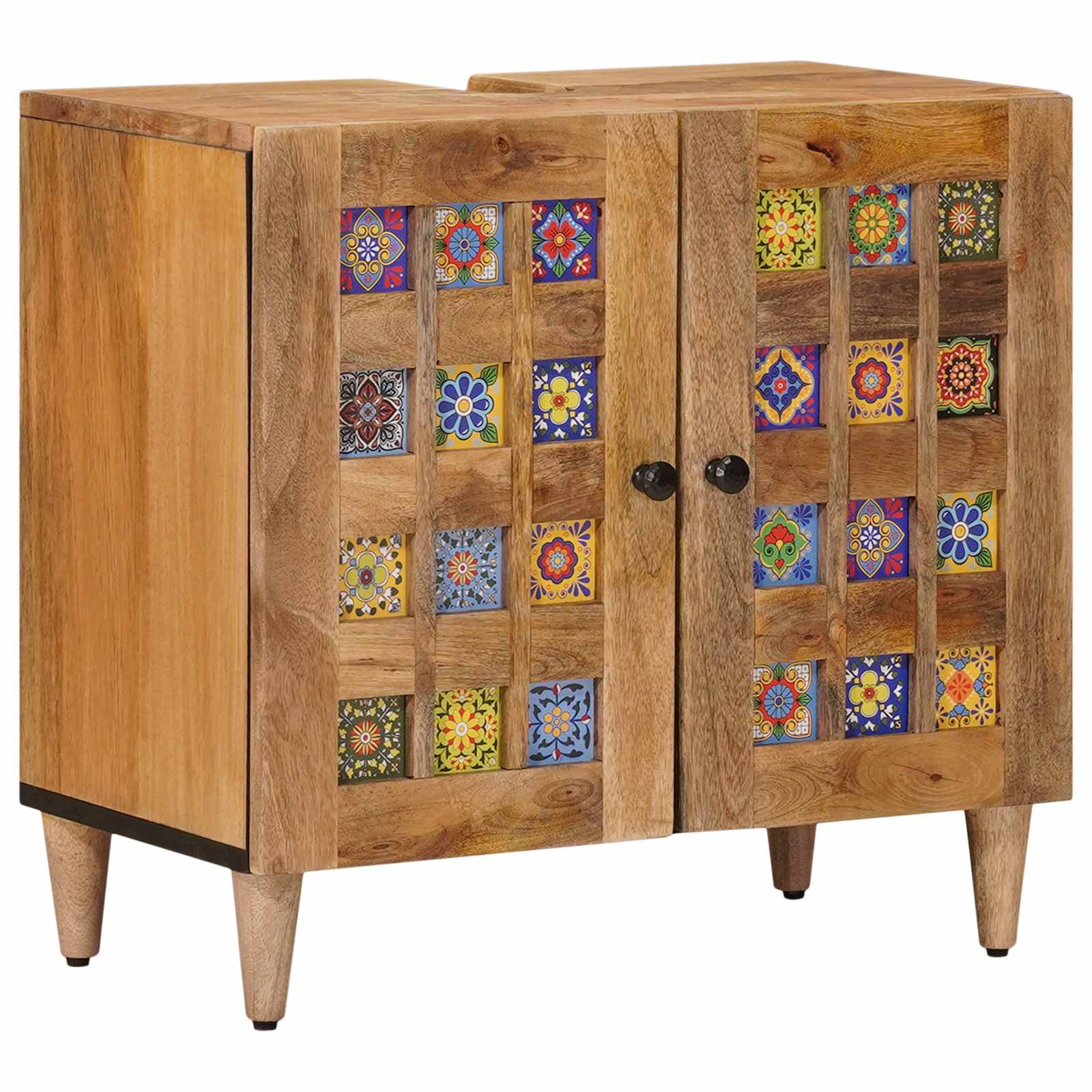 Baderomsvaskeskap Naturlig 62 x 33 x 58 cm Massiv mango tre vidaXL