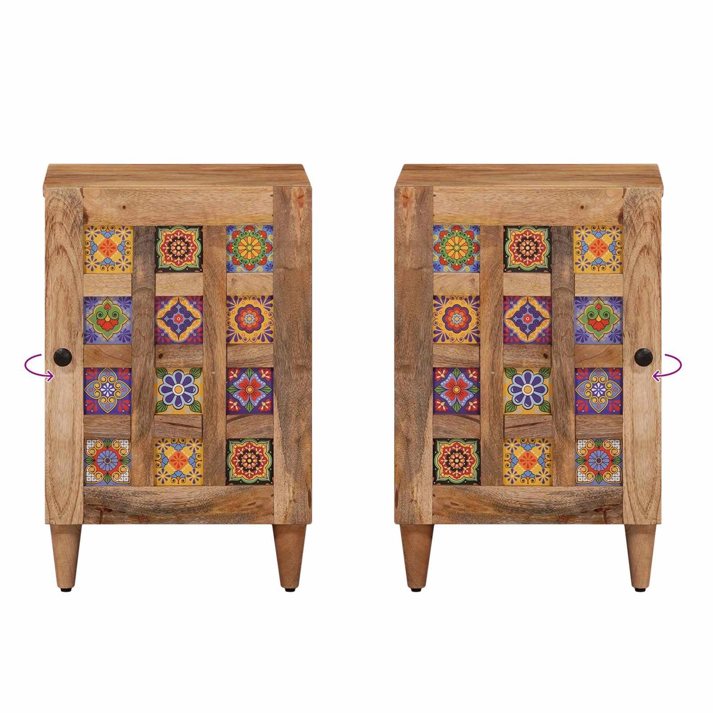 Baderomsskap Naturlig 38 x 33,5 x 58 cm Massiv mango tre vidaXL